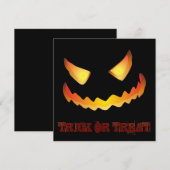 Pompoengezicht 2 voor Halloween Kaart (Voorkant / Achterkant)