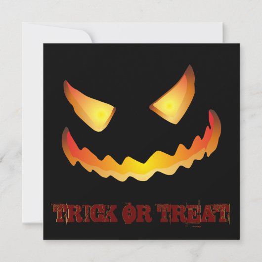 Pompoengezicht 2 voor Halloween Kaart (Voorkant)
