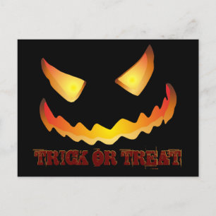Pompoengezicht 2 voor Halloween Uitnodiging Briefkaart