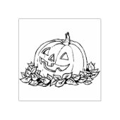 Pompoengezicht 3, kunststempel rubberstempel (Afrduk)