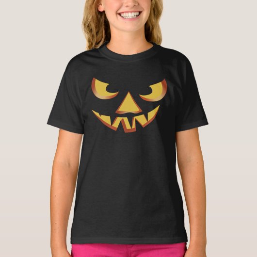 Pompoengezicht 3 voor Halloween T-shirt (Voorkant)