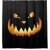 Pompoengezicht 4 voor Halloween Douchegordijn (Voorkant)