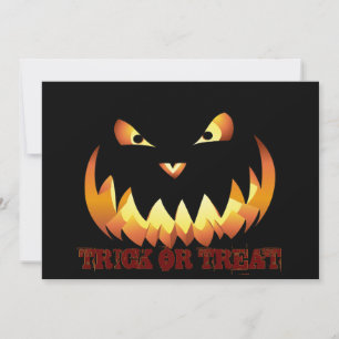 Pompoengezicht 4 voor Halloween Kaart