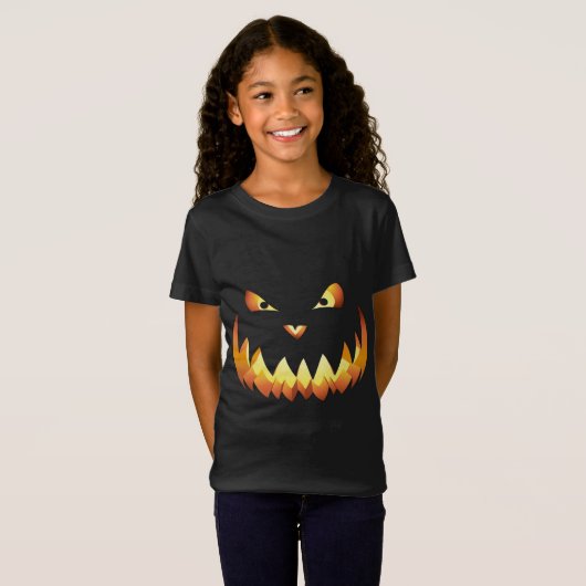 Pompoengezicht 4 voor Halloween T-shirt (Voorkant volledig)