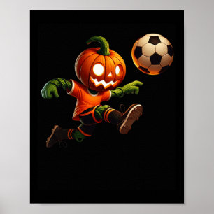 Pompoengezicht Voetbal Halloween Kostuum Mannen Jo Poster