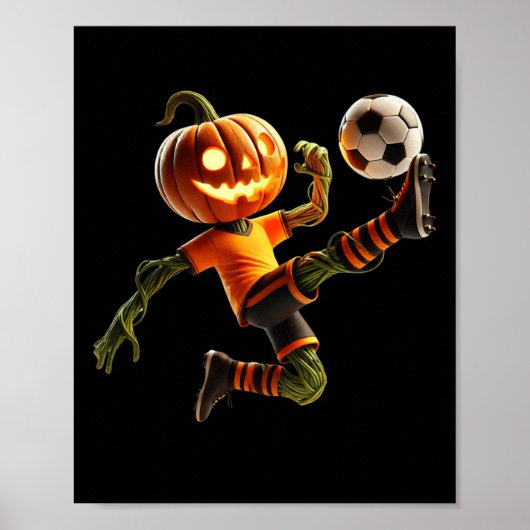 Pompoengezicht Voetbal Halloween Kostuum Mannen Jo Poster (Voorkant)