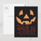 Pompoengezicht voor Halloween Briefkaart (Voorkant / Achterkant)
