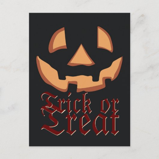 Pompoengezicht voor Halloween Briefkaart (Voorkant)