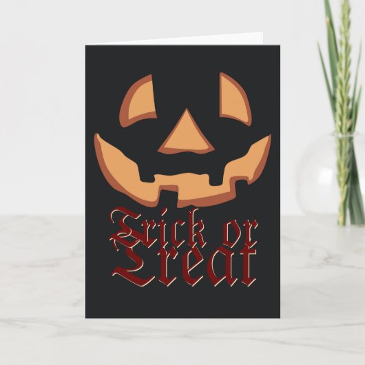 Pompoengezicht voor Halloween Kaart (Voorkant)