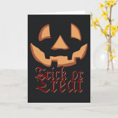 Pompoengezicht voor Halloween Kaart (Gele Bloem)