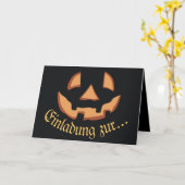 Pompoengezicht voor Halloween Kaart (Gele Bloem)