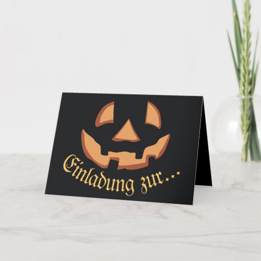 Pompoengezicht voor Halloween Kaart (Voorkant)