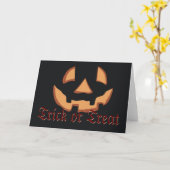 Pompoengezicht voor Halloween Kaart (Gele Bloem)