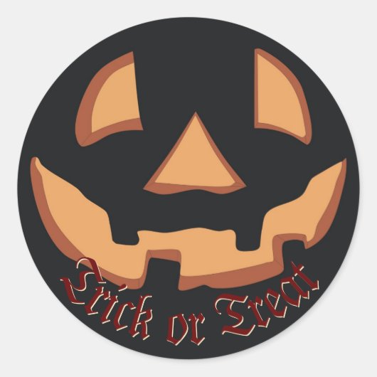 Pompoengezicht voor Halloween Ronde Sticker (Voorkant)