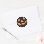 Pompoengezicht voor Halloween Ronde Sticker (Envelop)