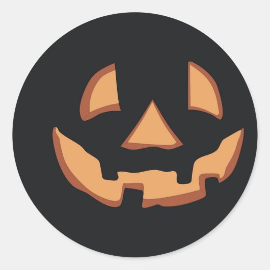 Pompoengezicht voor Halloween Ronde Sticker (Voorkant)