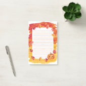 Pompoengloed en vallende bladeren post-it® notes (Kantoor)
