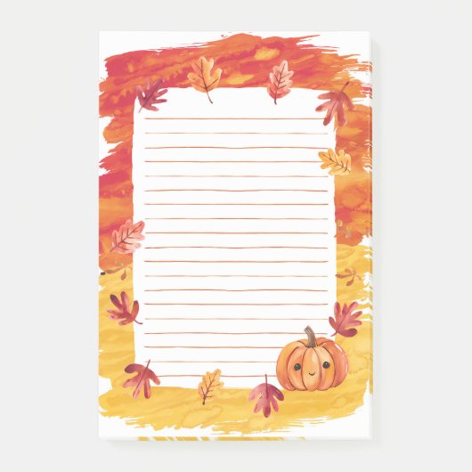 Pompoengloed en vallende bladeren post-it® notes (Voorkant)