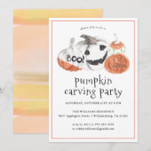 pompoengravure | Uitnodiging voor Halloween Party (Voorkant / Achterkant)