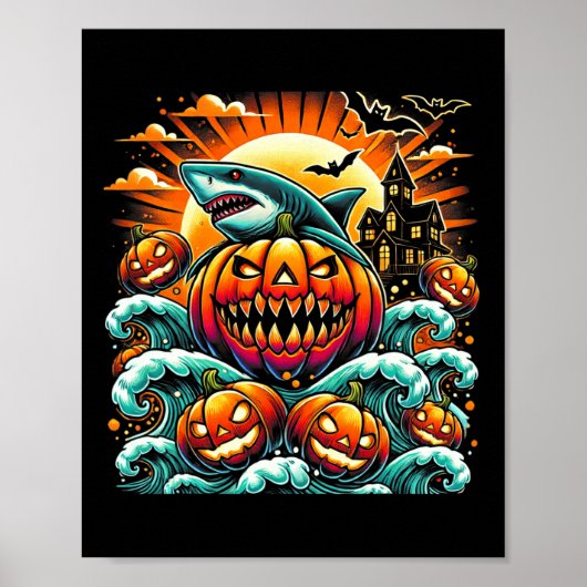 pompoenhaai Halloween Poster (Voorkant)