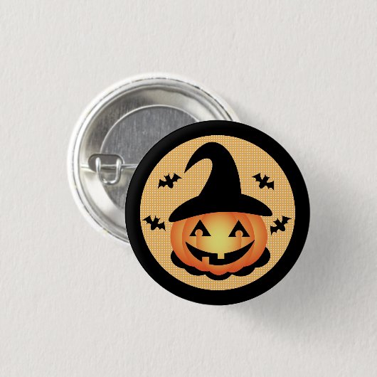 pompoenheks-Button Ronde Button 3,2 Cm (Voorkant /achterkant)