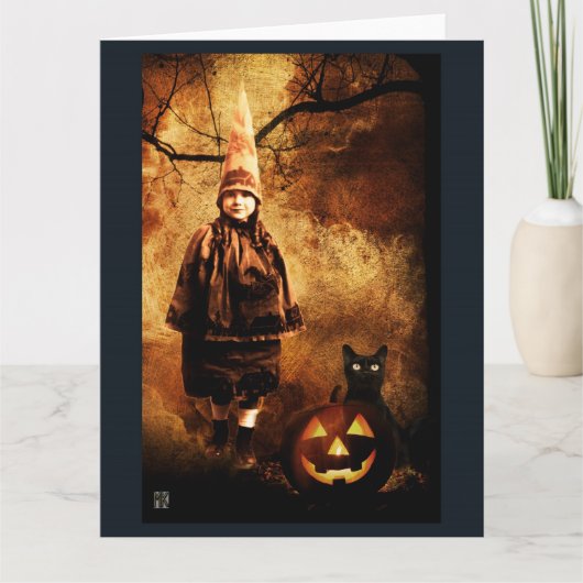pompoenheks Halloween Kaart X-LARGE KAART (Voorkant)