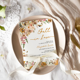 PompoenHerfst in Love Herfst Floral Vrijgezellenfe Kaart