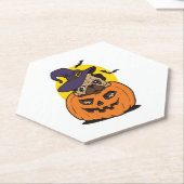 Pompoenhond Halloween, Grappige Halloween Hond Kartonnen Onderzetters (Schuin)