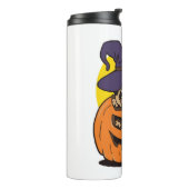 Pompoenhond Halloween, Grappige Halloween Hond Thermosbeker (Gedraaid links)