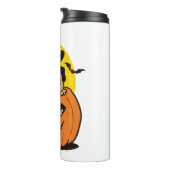 Pompoenhond Halloween, Grappige Halloween Hond Thermosbeker (Geroteerd rechts)