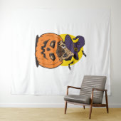 Pompoenhond Halloween, Grappige Halloween Hond Wandkleed (In Situ (horizontaal))
