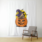 Pompoenhond Halloween, Grappige Halloween Hond Wandkleed (In situ)