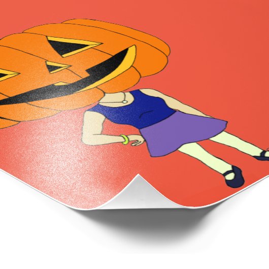 pompoenhoofd chibi foto afdruk (Hoek)