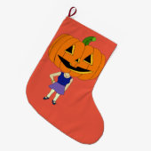 pompoenhoofd chibi grote kerstsok (Voorkant (Hangend))