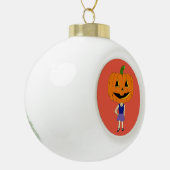 pompoenhoofd chibi keramische bal ornament (Links)