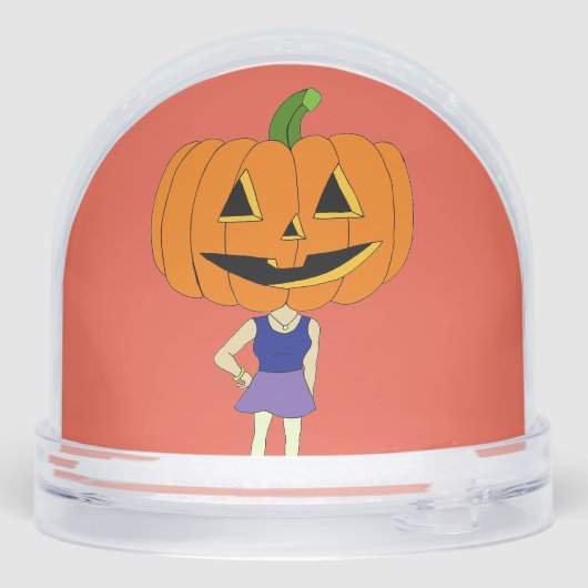 pompoenhoofd chibi sneeuwbol (Achterkant)