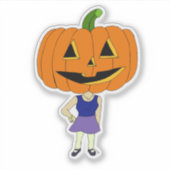 pompoenhoofd chibi sticker (Voorkant)