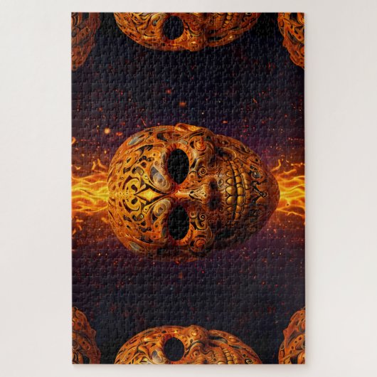 Pompoenhoofd Gezichtsmaskers Legpuzzel (Verticaal)