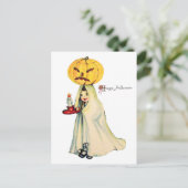 Pompoenhoofd (Oude Halloweenkaart) Briefkaart (Staand voorkant)