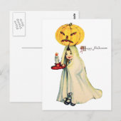 Pompoenhoofd (Oude Halloweenkaart) Briefkaart (Voorkant / Achterkant)