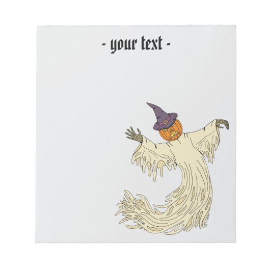 Pompoenhoofd Spook Halloween Kunst Notitieblok (Voorkant)