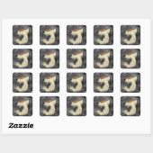 Pompoenhoofd Spook Halloween Kunst Vierkante Sticker (Vel)
