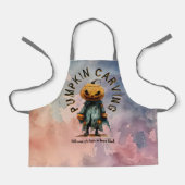 Pompoenhoofd vogelverschrikker spooky carving part schort (Voorkant)