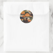Pompoenhoofden (Oude Halloweenkaart) Ronde Sticker (Tas)