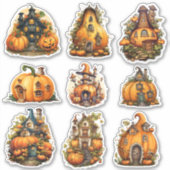 Pompoenhuis Herfst Stickerpakket Sticker (Voorkant)