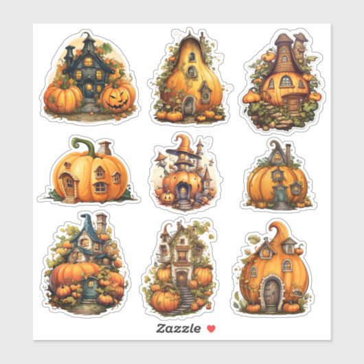 Pompoenhuis Herfst Stickerpakket Sticker (Vel)