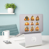 Pompoenhuis Herfst Stickerpakket Sticker (Laptop op bureau)