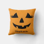 Pompoenjack op lantaarn wimpers met voornaam kussen (Achterkant)