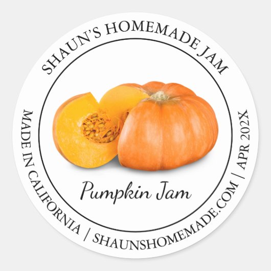 Pompoenjam Modern label (Voorkant)