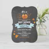 Pompoenjongen douche rustige houtkool inv kaart (Staand voorkant)